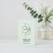 Carte De Visite Minimal, Beauté, Logo, Art Line, Vert clair (Debout devant)