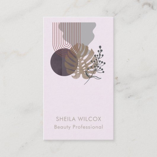 Carte De Visite Minimal Beauty Business Card | Abstract Botanical  (Devant)