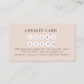 Carte De Visite Minimal Beige Botanical Salon Loyalty (Dos)
