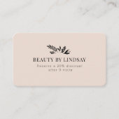 Carte De Visite Minimal Beige Botanical Salon QR-Code Loyalty (Devant)