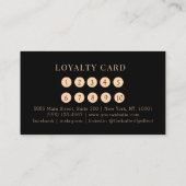 Carte De Visite Minimal Black Botanical Salon Loyalty (Dos)