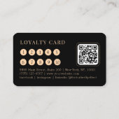 Carte De Visite Minimal Black Botanical Salon QR-Code Loyalty (Dos)