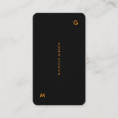 Carte De Visite Minimal Black Orange Contractor Construction (Devant)