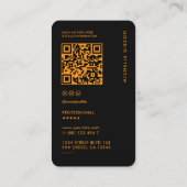 Carte De Visite Minimal Black Orange Contractor Construction (Dos)