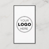 Carte De Visite Minimal Black White Modern QR Code Logo (Devant)