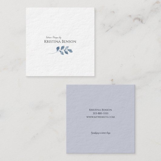 Carte de visite minimal - bleu (Devant / Derrière)