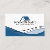 Carte De Visite Minimal Blue Real Estate Agent House Logo (Devant)