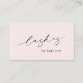 Carte De Visite Minimal Blush Rose QR Code Élégant Lashes Moderne (Devant)