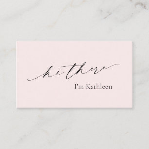 Carte De Visite Minimal Blush Rose Simple QR Code élégant moderne