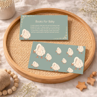 Carte De Visite Minimal Boho Cute Goose Book Request Baby Shower