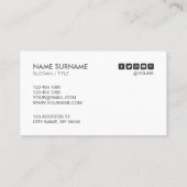 Carte de visite minimal chic moderne de gris de (Dos)