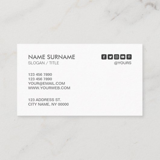 Carte de visite minimal chic moderne de Teal de (Dos)