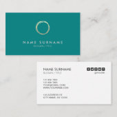 Carte de visite minimal chic moderne de Teal de (Devant / Derrière)