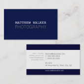Carte De Visite MINIMAL clair moderne chic bleu marine bleu gris f (Devant / Derrière)