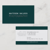 Carte De Visite MINIMAL clair moderne chic vert foncé gris turquoi (Devant / Derrière)