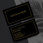 Carte De Visite Minimal Clean Black & Gold Typographie Professionn