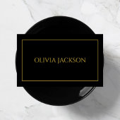 Carte De Visite Minimal Clean Black & Gold Typographie Professionn