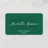 Carte De Visite Minimal Consulting Professionnel Chasseur Vert (Devant)