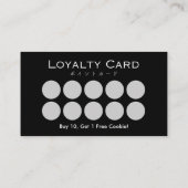 Carte De Visite Minimal Cute Cake Logo Bakery Loyalty Rewards (Dos)