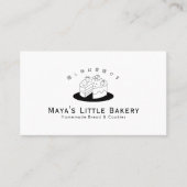 Carte De Visite Minimal Cute Cake Logo Bakery Pastry Chef (Devant)