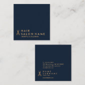 Carte de visite minimal de carré de coiffeur de (Devant / Derrière)