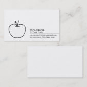 Carte de visite minimal de maître d'école d'Apple (Devant / Derrière)