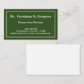 Carte de visite minimal de médecin de premier (Devant / Derrière)