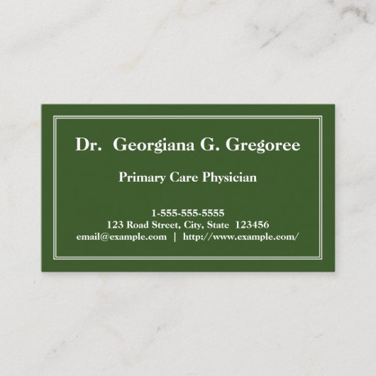 Carte de visite minimal de médecin de premier (Devant)