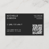 Carte De Visite Minimal Drone Operator UAV Professional Dark Grey (Dos)