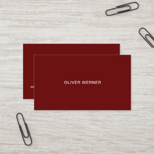 Carte De Visite Minimal du minimaliste élégant vin-rouge