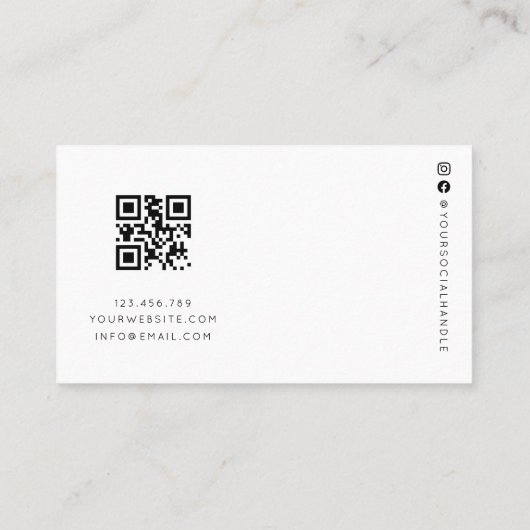 Carte De Visite Minimal Earring Jewellery Display Photo Qr Code  (Dos)