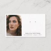 Carte De Visite Minimal Earring Jewellery Display Photo Qr Code  (Devant)