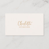 Carte De Visite Minimal, Écriture manuscrite, Beige (Devant)