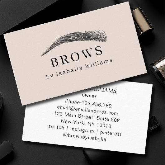 Carte De Visite Minimal Elegant Eyebrow Salon