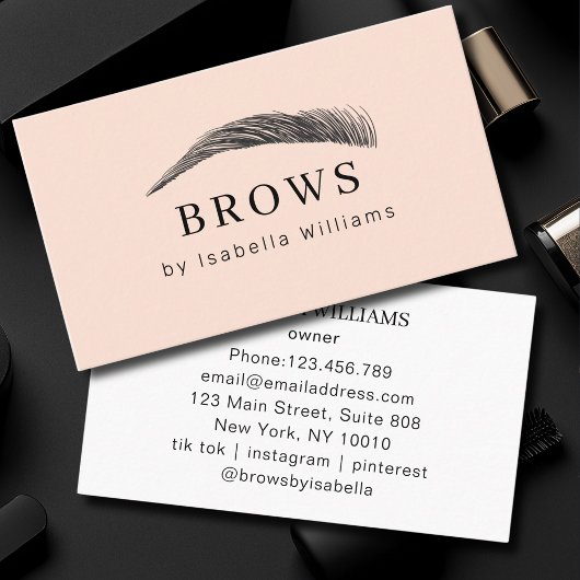 Carte De Visite Minimal Elegant Eyebrow Salon 