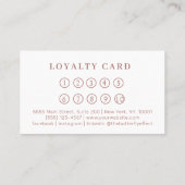 Carte De Visite Minimal Elegant Eyebrow Salon Loyalty (Dos)