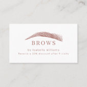Carte De Visite Minimal Elegant Eyebrow Salon Loyalty (Devant)