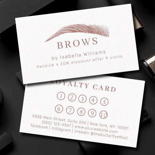 Carte De Visite Minimal Elegant Eyebrow Salon Loyalty