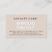Carte De Visite Minimal Elegant Eyebrow Salon Loyalty (Dos)