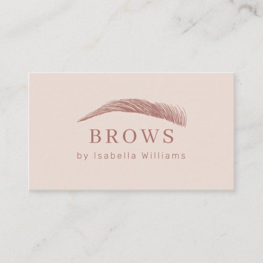 Carte De Visite Minimal Elegant Eyebrow Salon QR-Code (Devant)