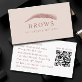 Carte De Visite Minimal Elegant Eyebrow Salon QR-Code