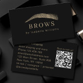 Carte De Visite Minimal Elegant Eyebrow Salon QR-Code