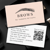 Carte De Visite Minimal Elegant Eyebrow Salon QR-Code