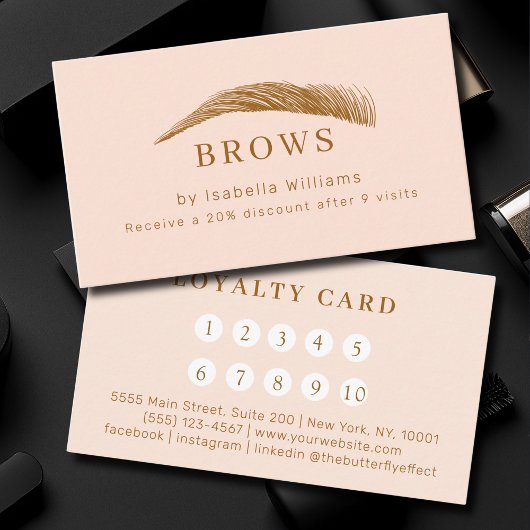 Carte De Visite Minimal Elegant Eyebrow Salon Salon Loyalty