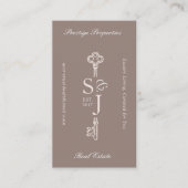 Carte De Visite Minimal Elegant Key Monogram Stylish Arch Photo (Devant)