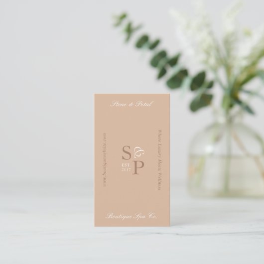 Carte De Visite Minimal Elegant Simple Monogram Stylish Arch Photo (Debout devant)