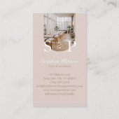 Carte De Visite Minimal Elegant Simple Monogram Stylish Arch Photo (Dos)