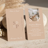 Carte De Visite Minimal Elegant Simple Monogram Stylish Arch Photo