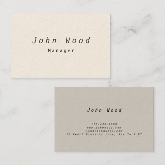 Carte De Visite Minimal élégant simple professionnel (Devant / Derrière)