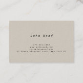 Carte De Visite Minimal élégant simple professionnel (Dos)